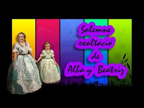 Solemne exaltación de las Falleras Mayores Alba y Beatriz de la comisión de la Merced
