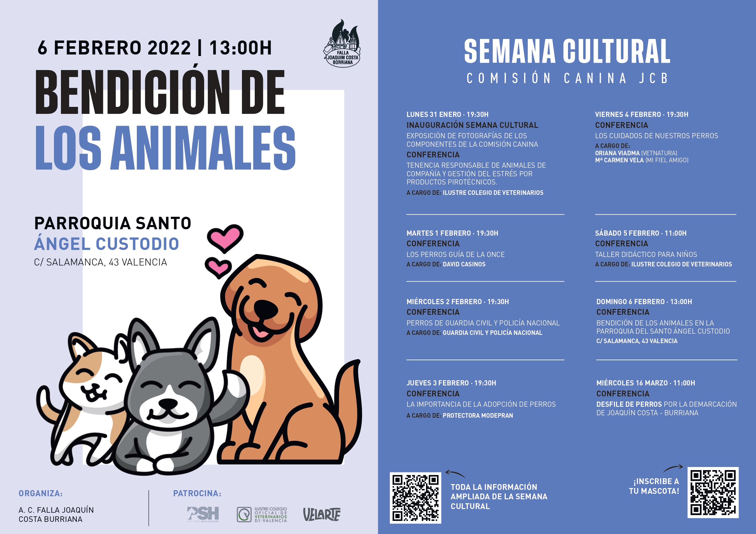 La Falla Joaquín Costa-Burriana inaugura su Comisión Canina con jornadas con perros Policía, la ONCE y el Colegio de Veterinarios